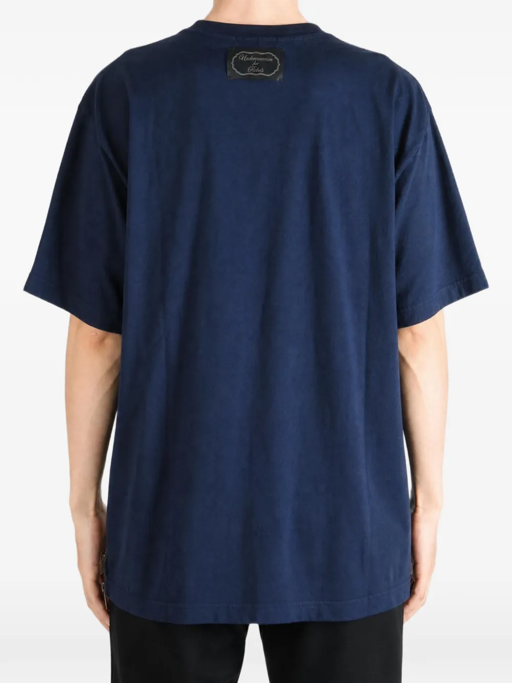 Undercover T-shirt met ritsdetail en tekst Blauw