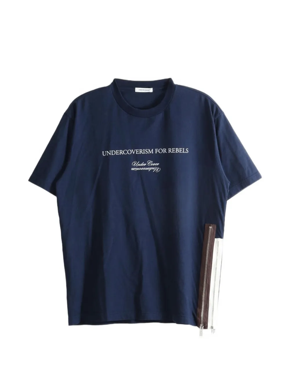 Undercover slogan-print zip-detail t-shirt