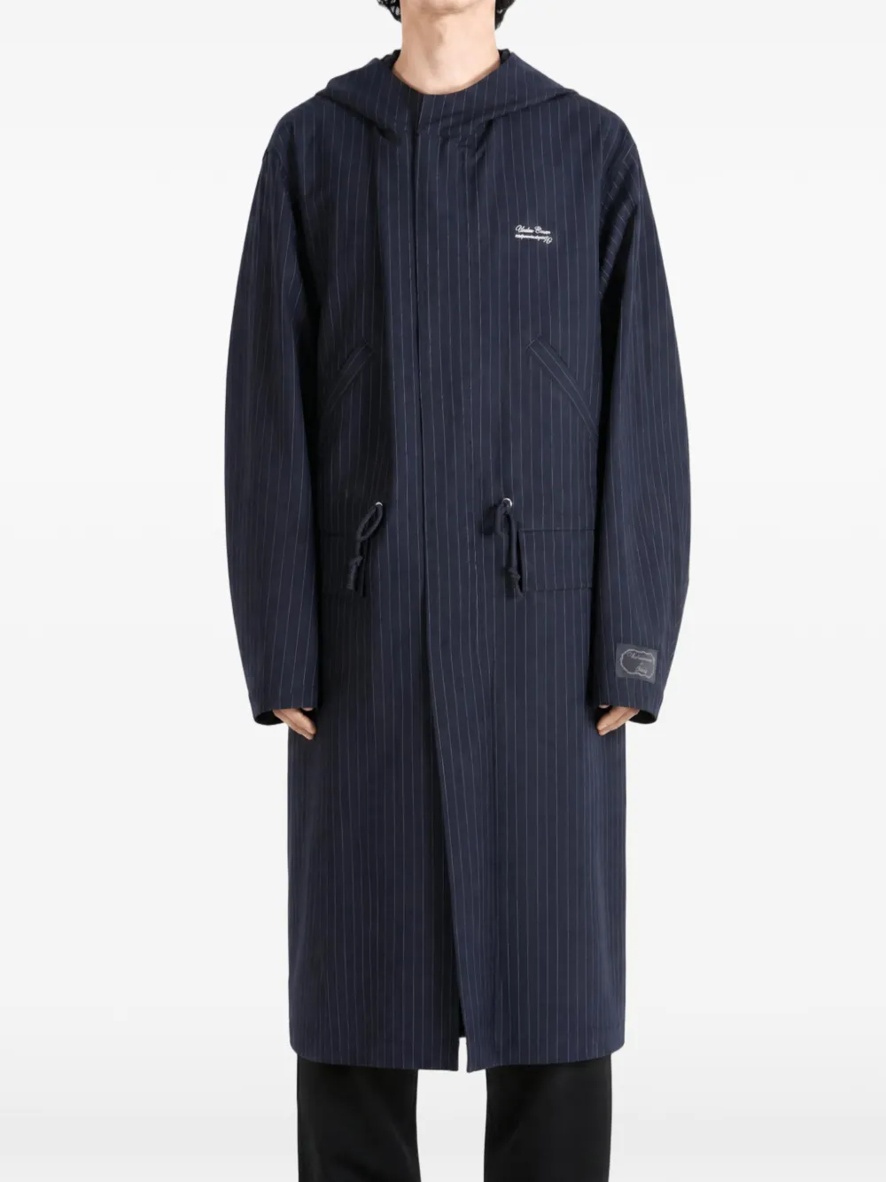 Undercover Jas met krijtstreep en capuchon Blauw