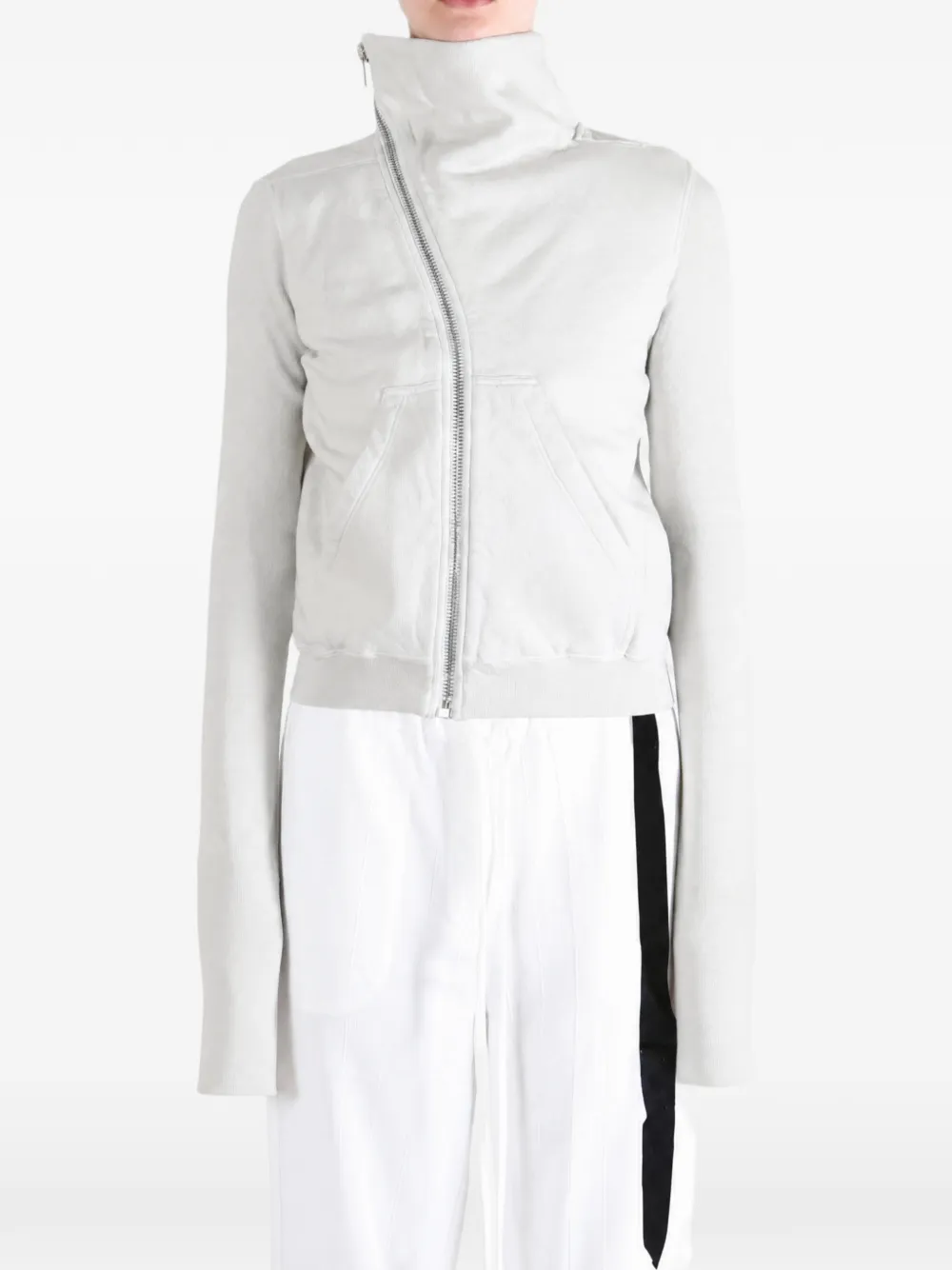 Rick Owens DRKSHDW asymmetric-zip sweatshirt Beige