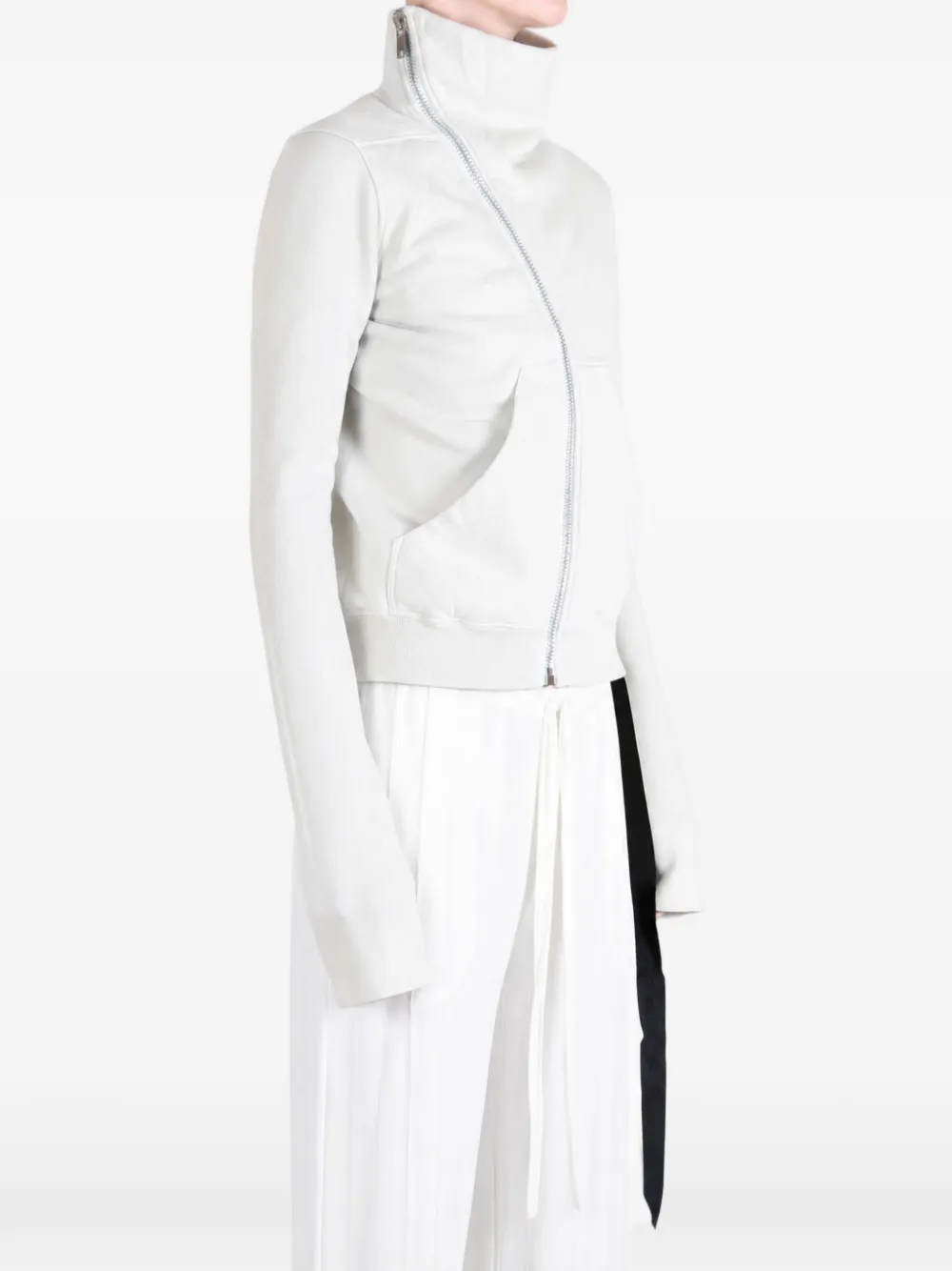 Rick Owens DRKSHDW asymmetric-zip sweatshirt Beige