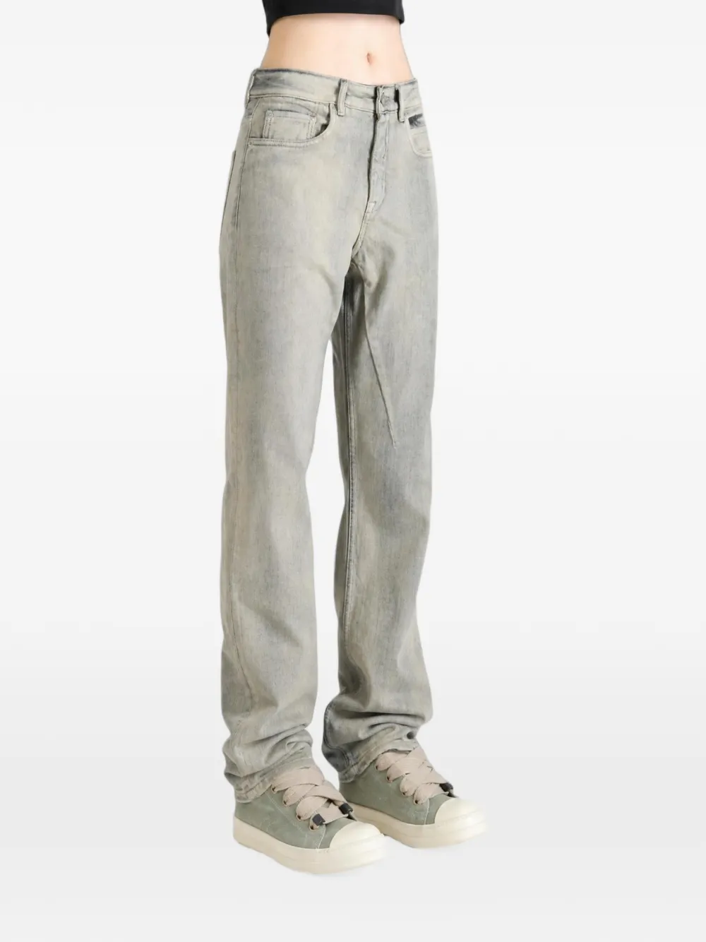 Rick Owens DRKSHDW faded straight-leg jeans Grijs