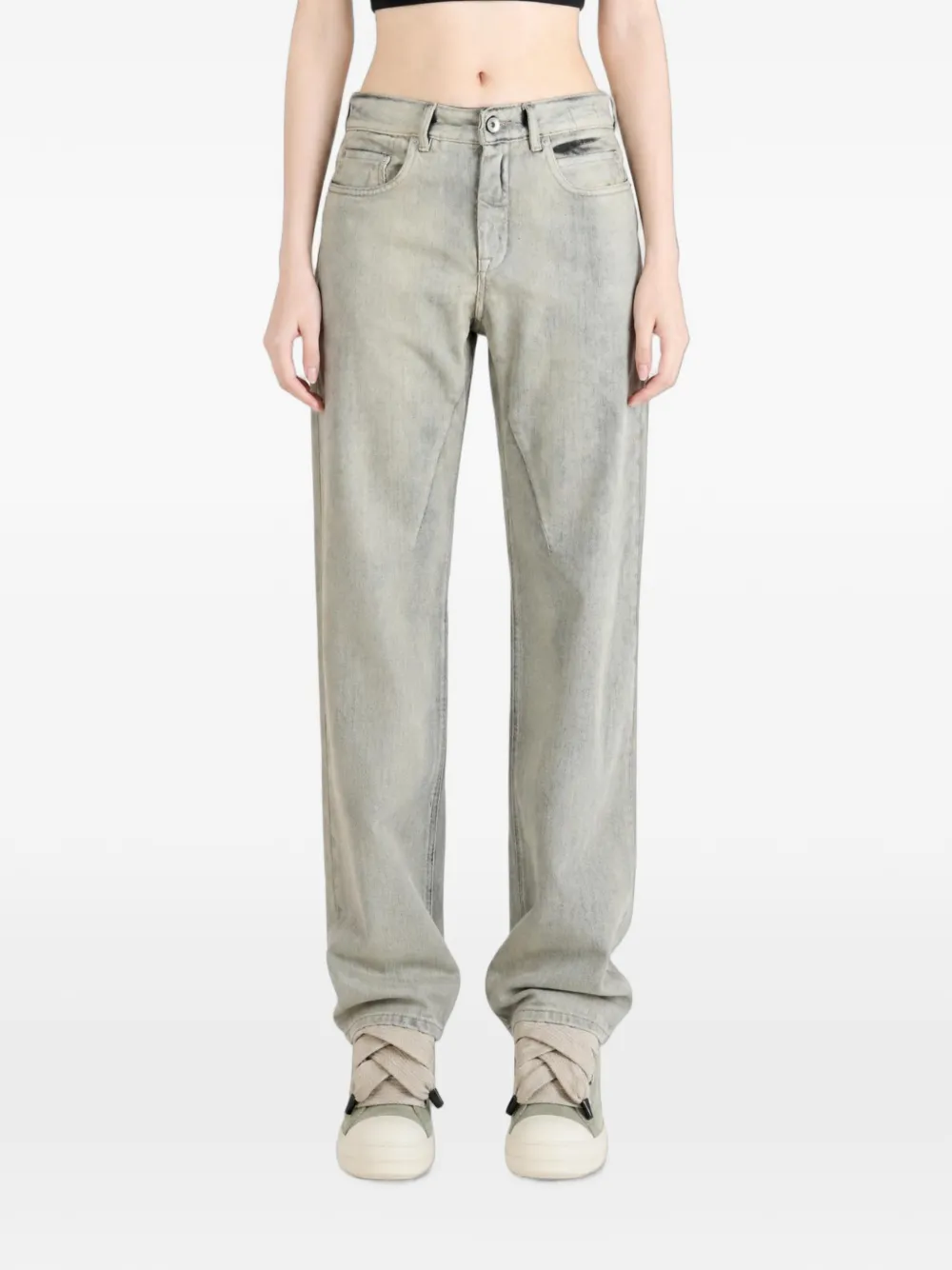 Rick Owens DRKSHDW faded straight-leg jeans Grijs