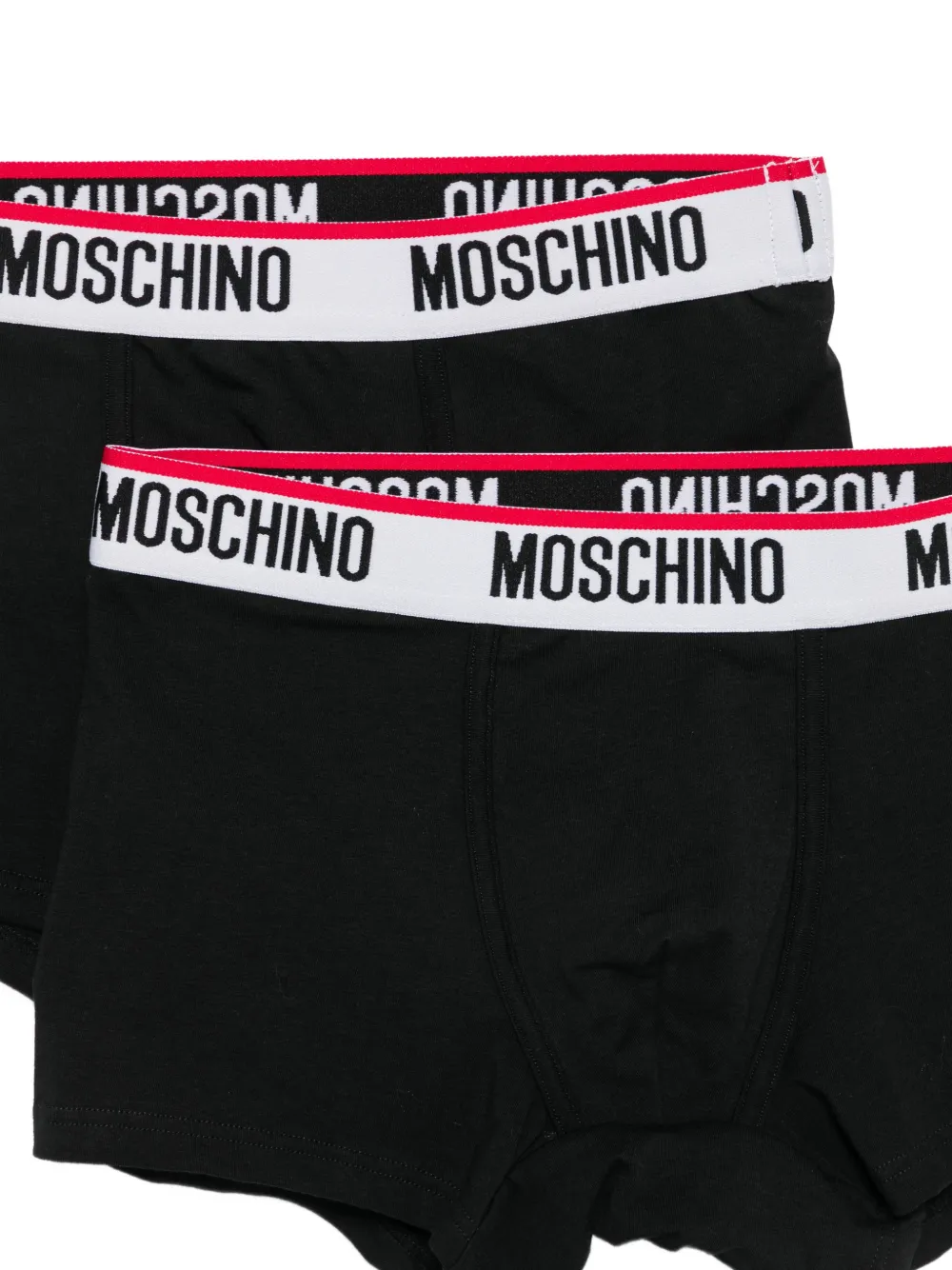 Moschino Twee boxershorts met logo tailleband Zwart