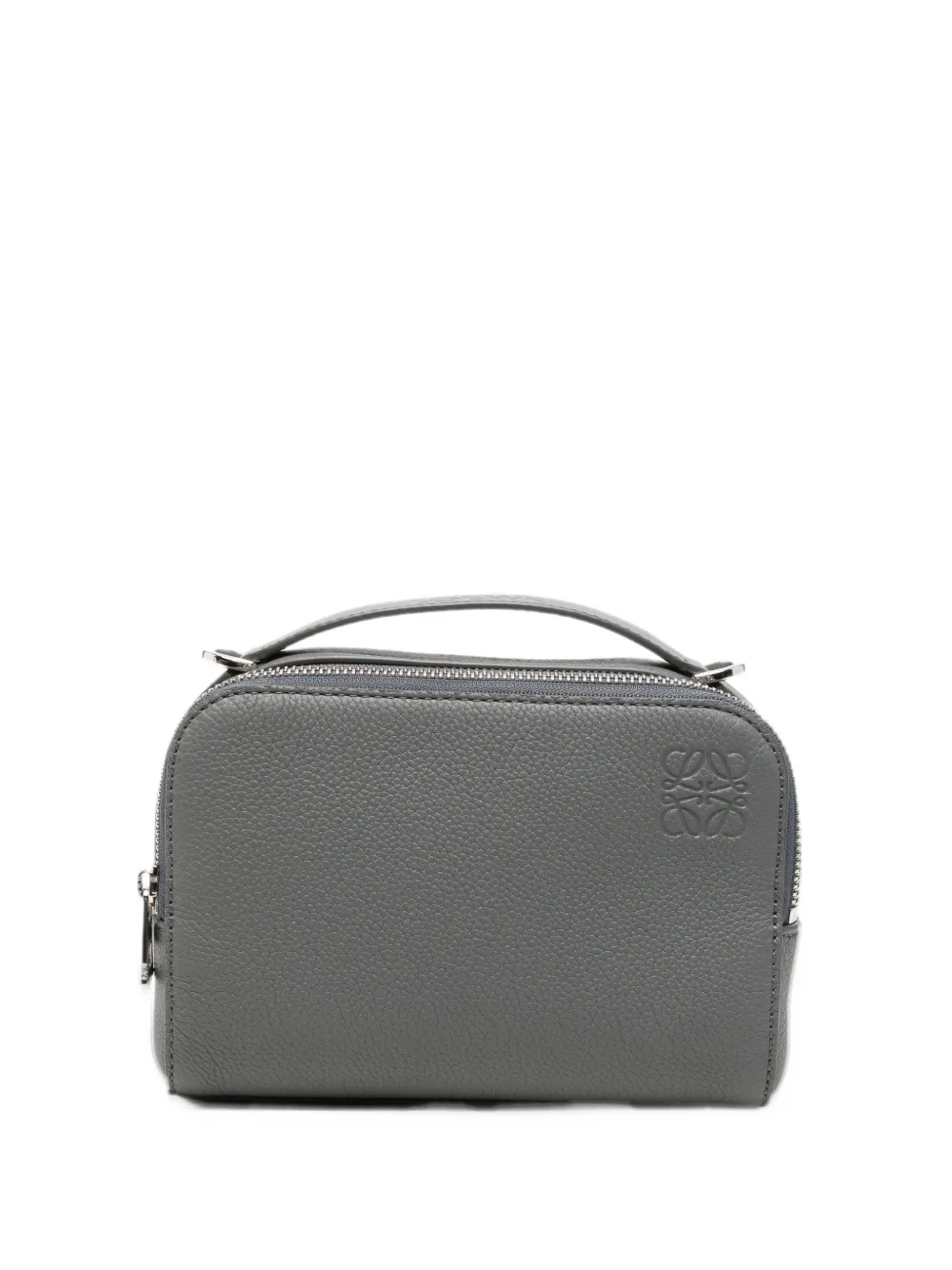 LOEWE Anagram-debossed leather messenger bag - Grigio