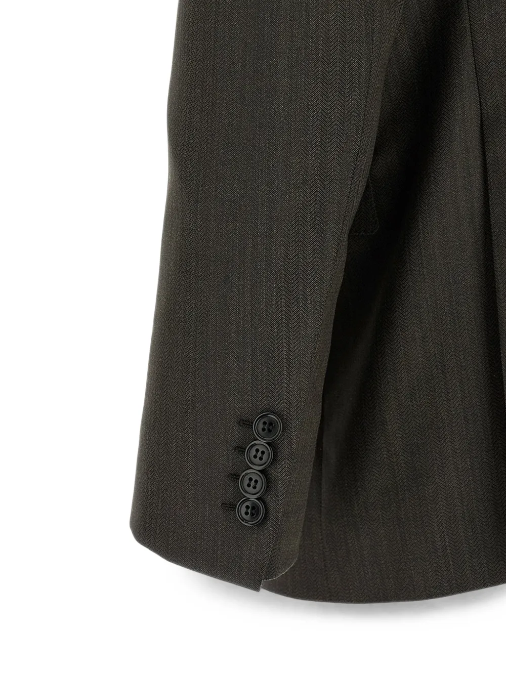 Brioni Lipari wollen pak met visgraatpatroon Bruin