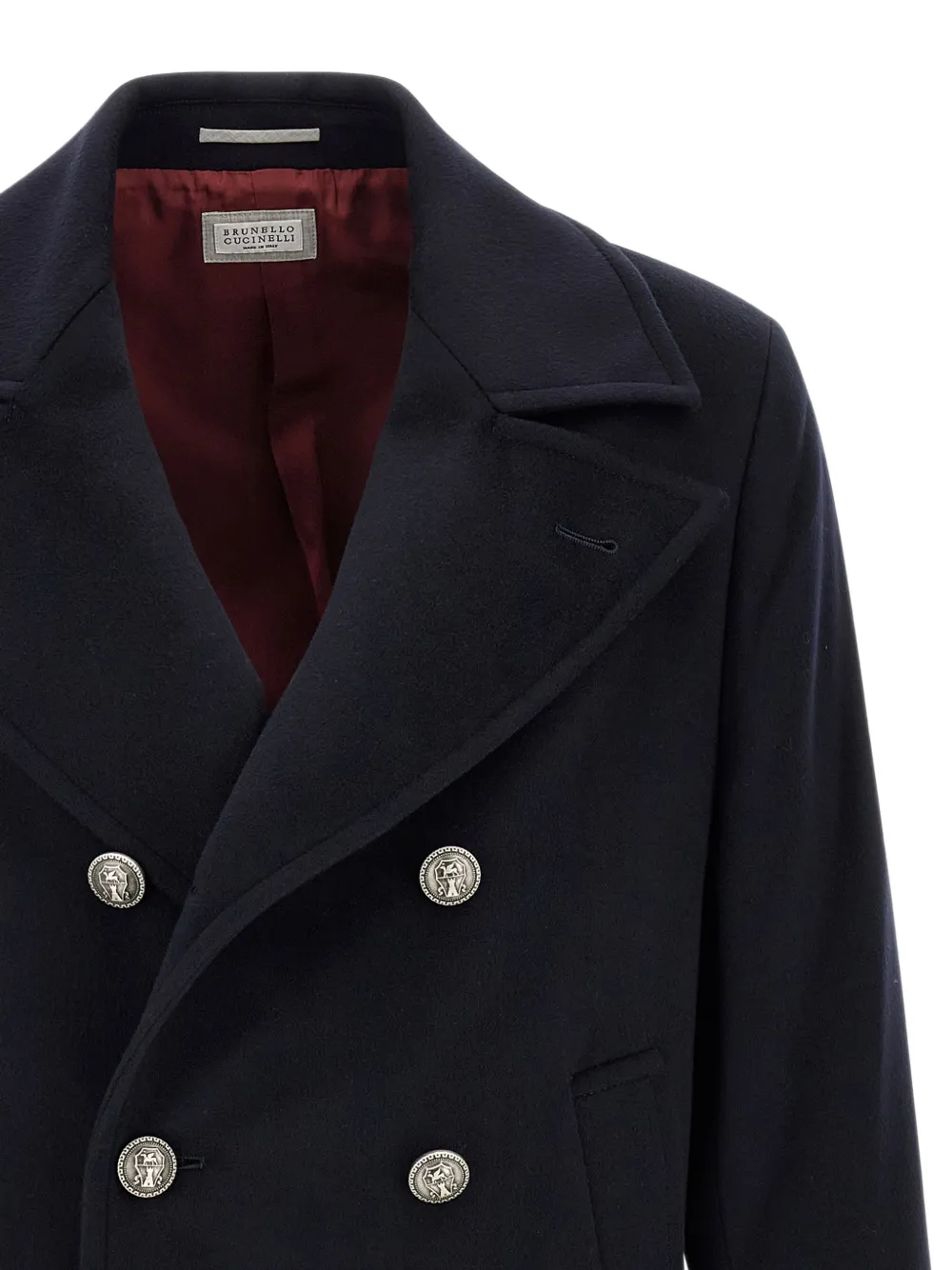 Brunello Cucinelli Sailorjas met dubbele rij knopen Blauw