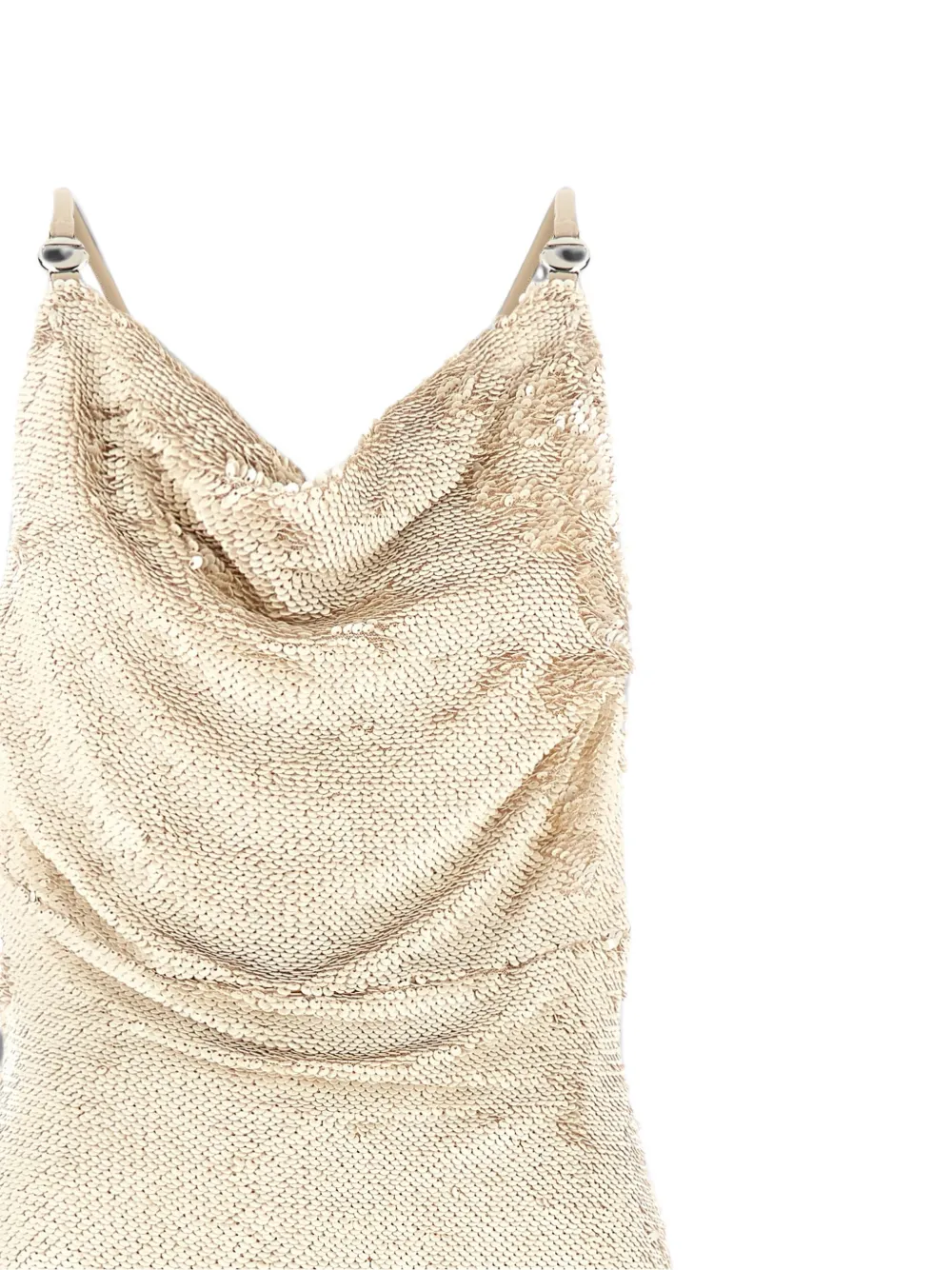 Coperni Sequin-embellished Draped Dress in Neutrals, view 3