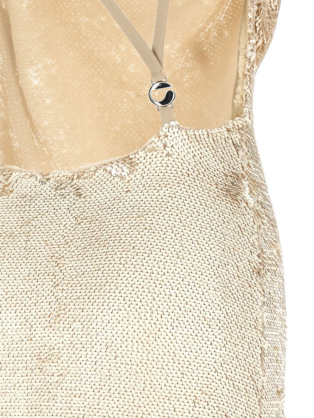 Coperni Sequin-embellished Draped Dress in Neutrals, view 4