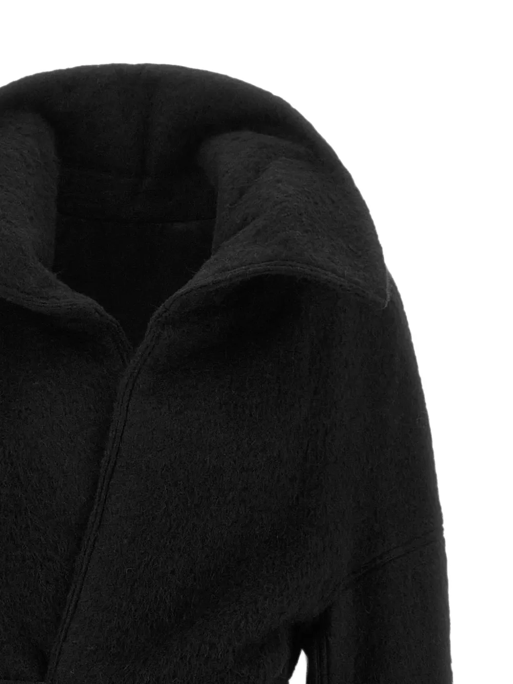 Rick Owens Dracucollar jas met ceintuur Zwart