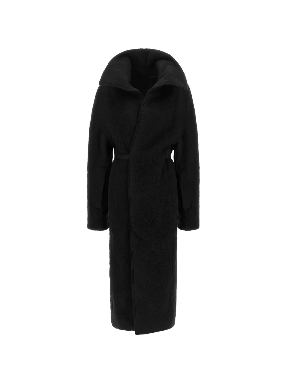 Rick Owens Dracucollar belted coat - Nero
