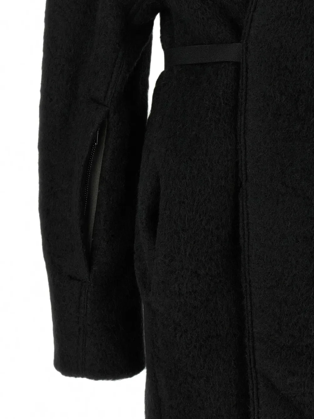 Rick Owens Dracucollar jas met ceintuur Zwart