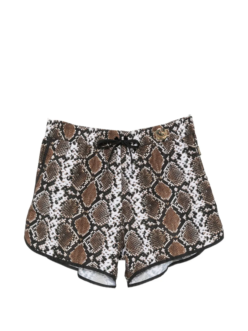 Moschino Smiley snakeskin-print swimming shorts - Marrone