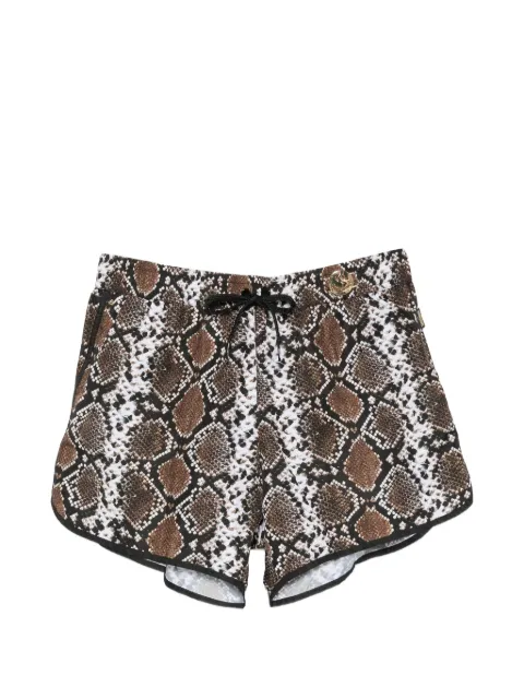 Moschino Smiley snakeskin-print swimming shorts
