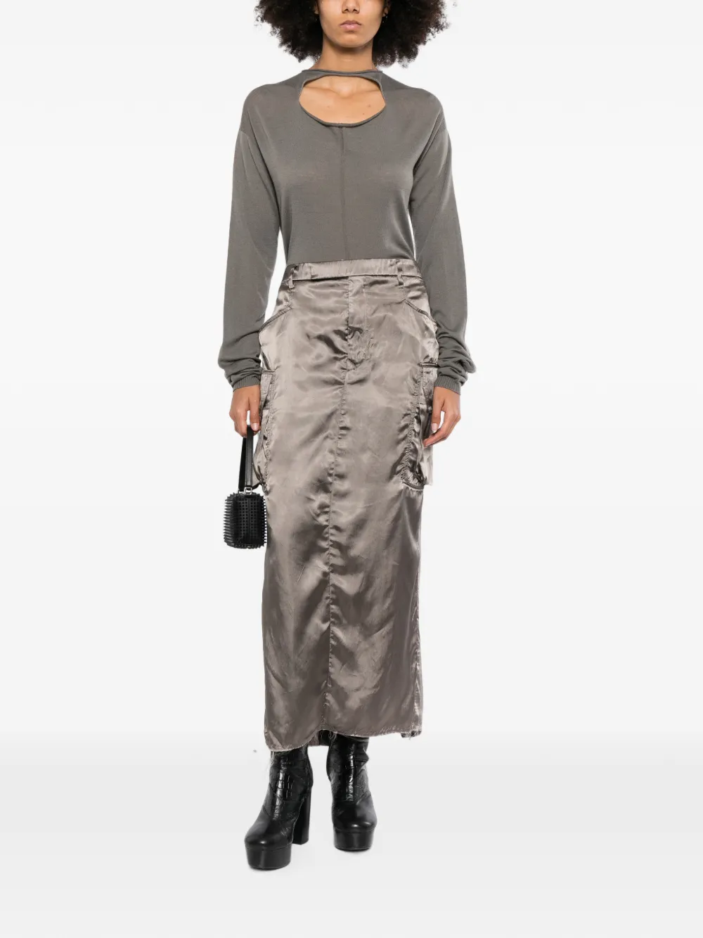 Rick Owens Slashed T-shirt Grijs
