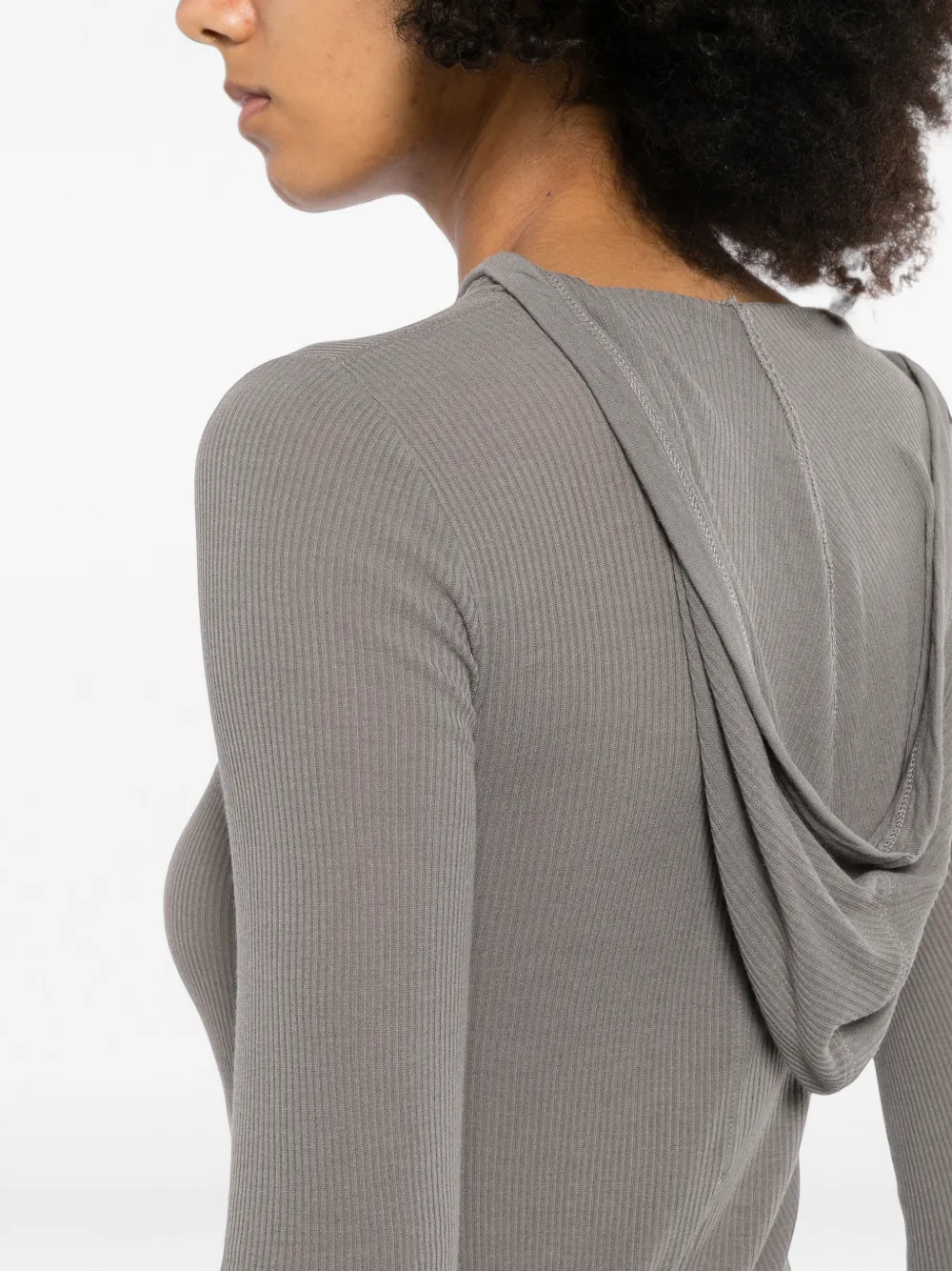 Rick Owens Cropped T-shirt met capuchon Grijs