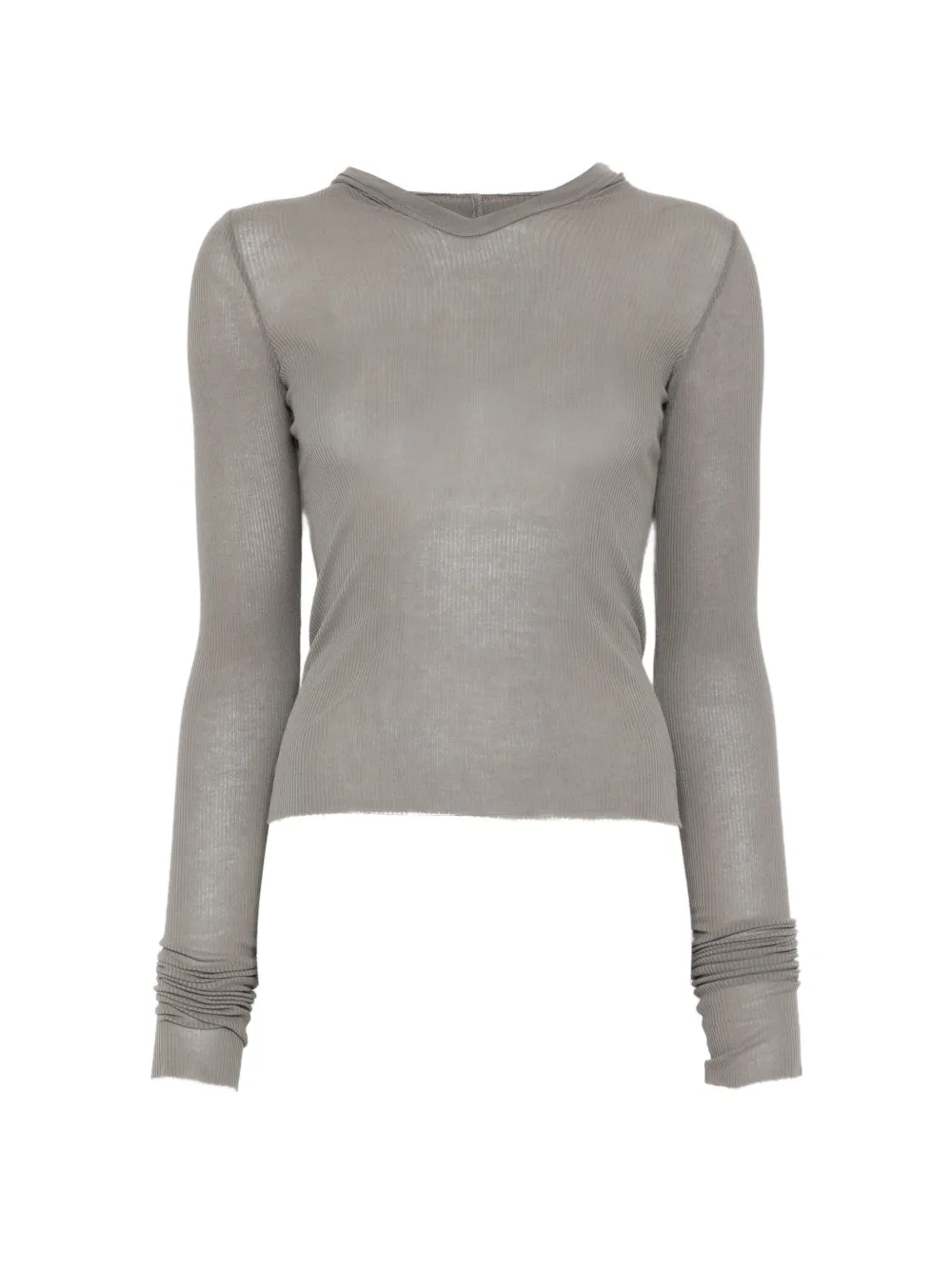 Rick Owens hooded crop T-shirt - Grigio