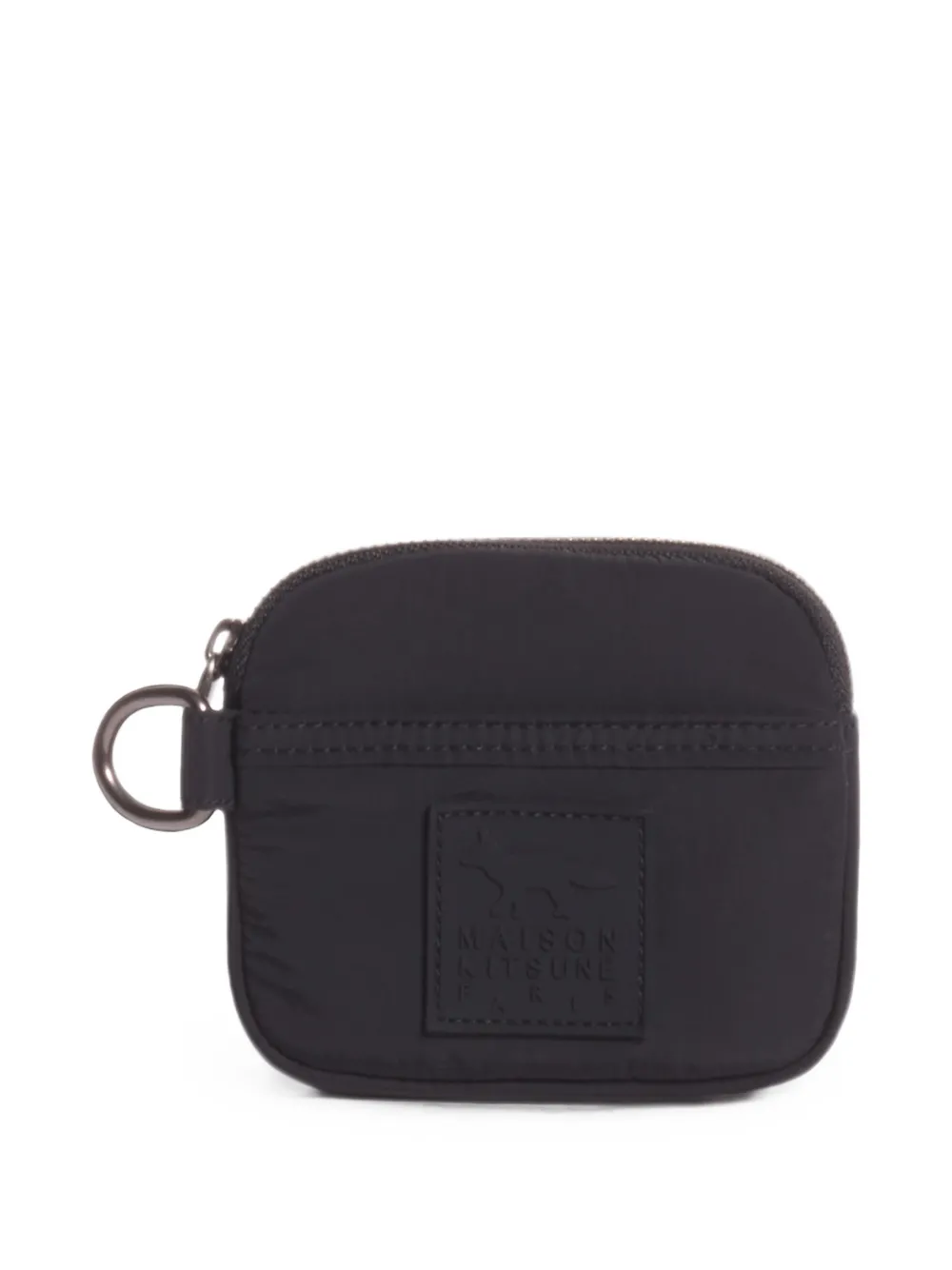 Maison Kitsuné logo-patch pouch bag Zwart