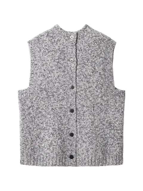 Maison Kitsuné button-back knitted top