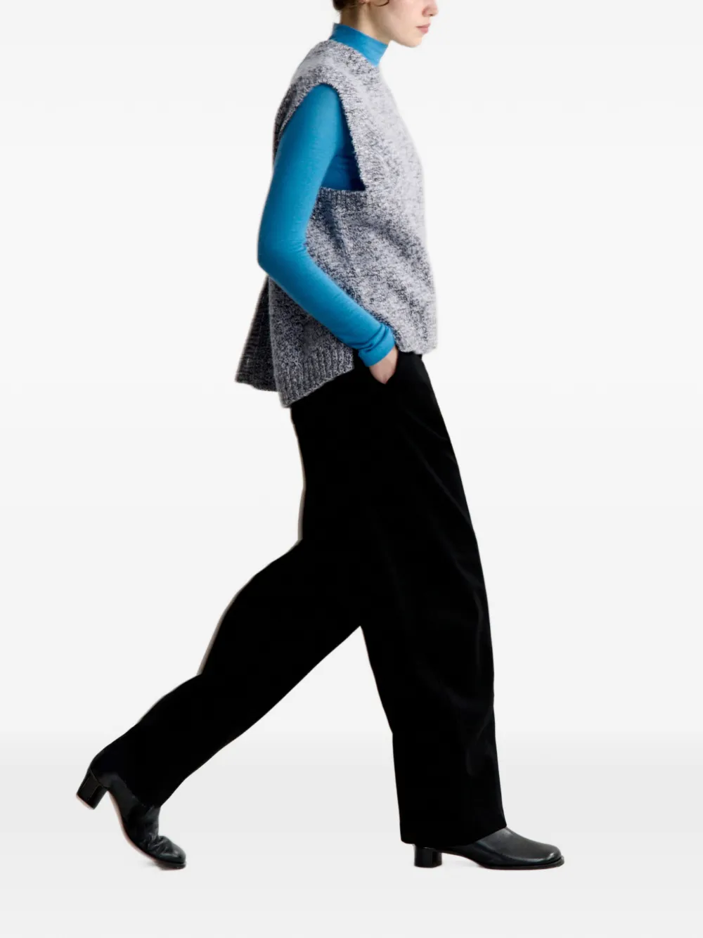 Maison Kitsuné Gebreide top met knopen Grijs