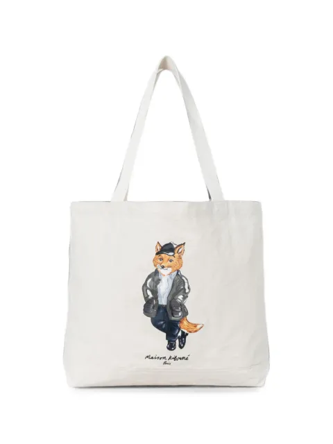 Maison Kitsuné fox-print tote bag