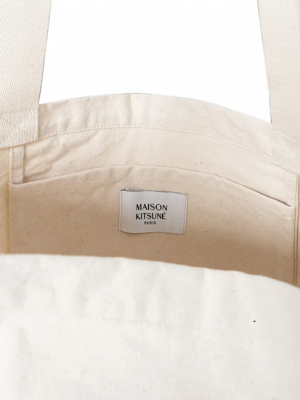 Maison Kitsuné Shopper met vosprint Beige