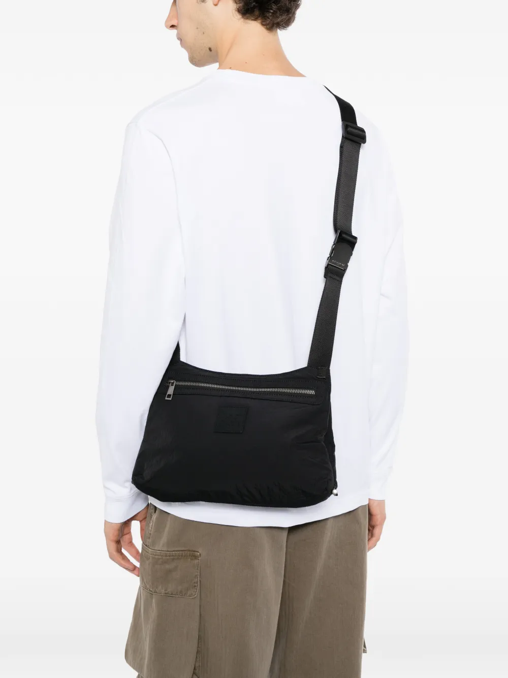 Maison Kitsuné logo-patch messenger bag Zwart