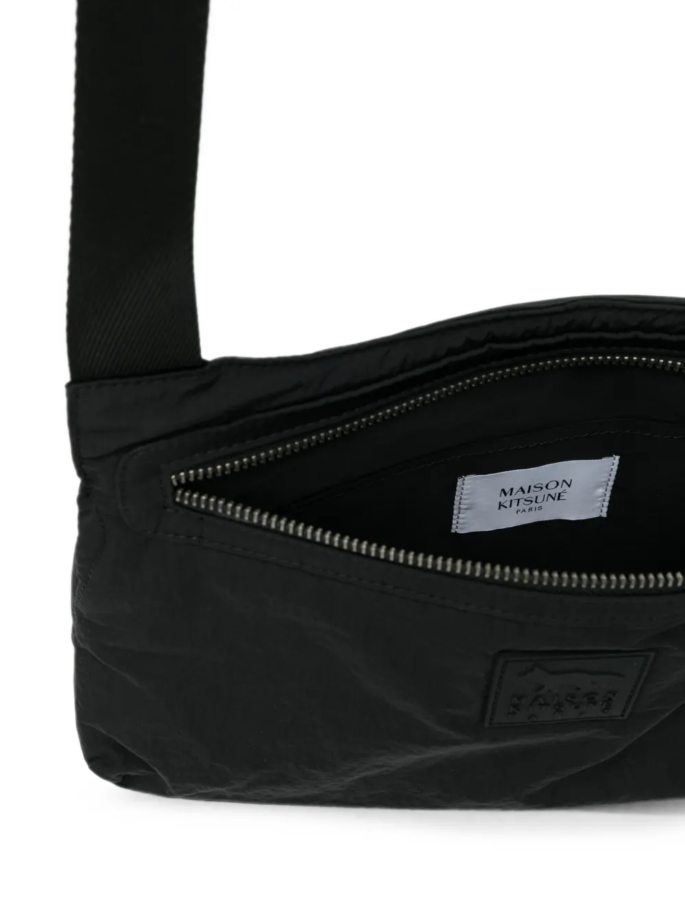 Maison Kitsuné logo-patch messenger bag Zwart