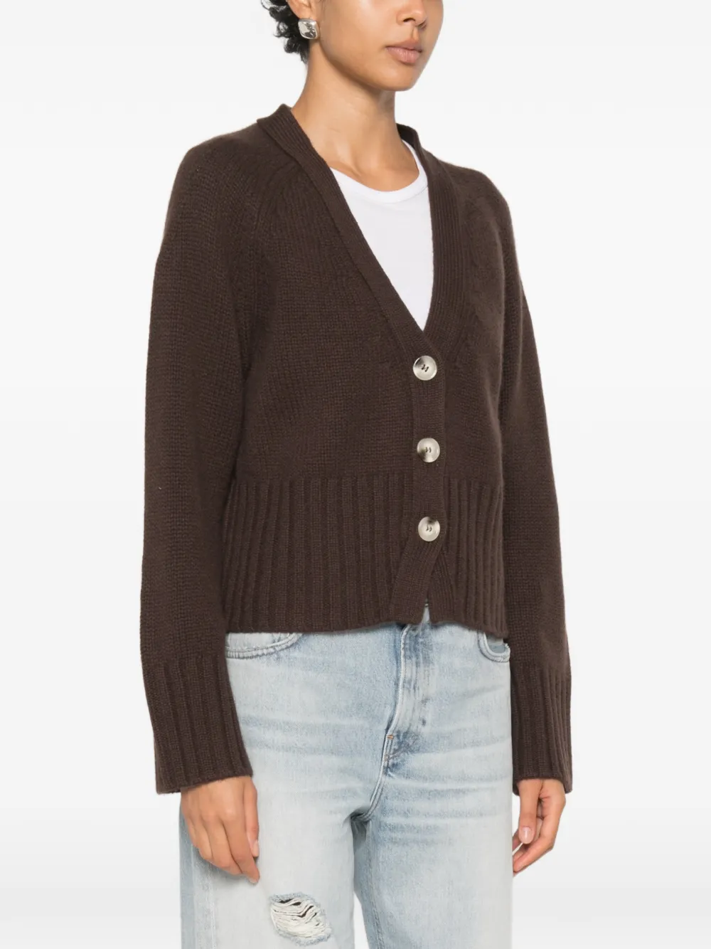Soft Goat Ribgebreid vest Bruin