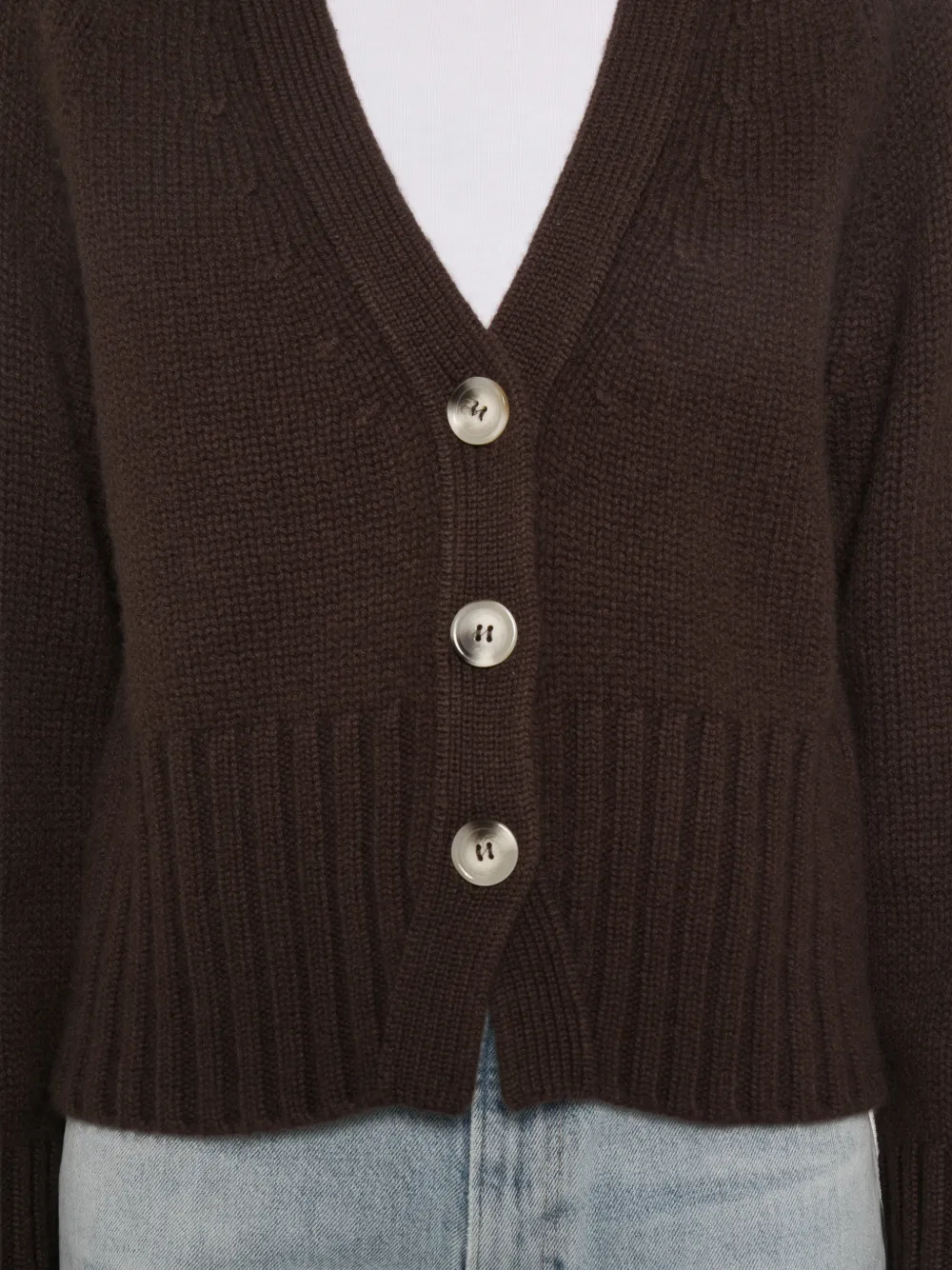 Soft Goat Ribgebreid vest Bruin