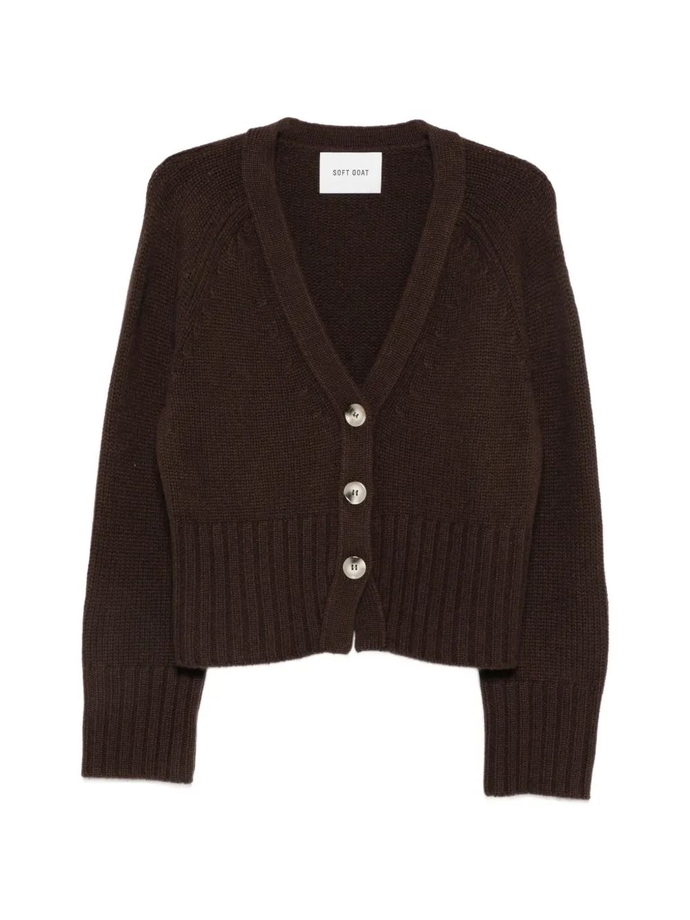 Soft Goat ribbed-knit V-neck cardigan