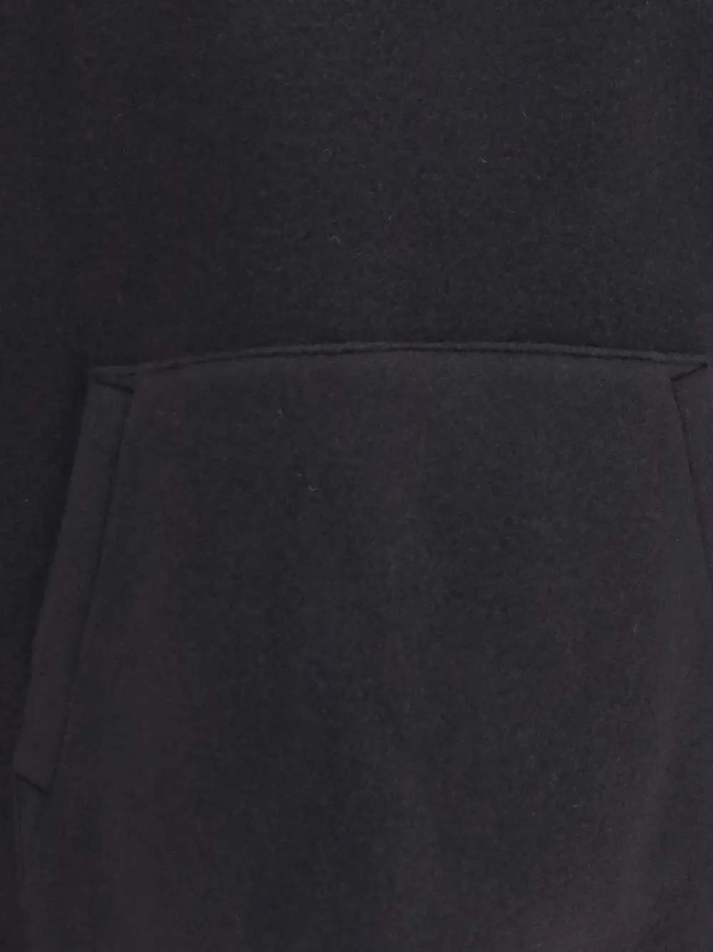Rier Hoodie met buidelzak en fleece textuur Zwart