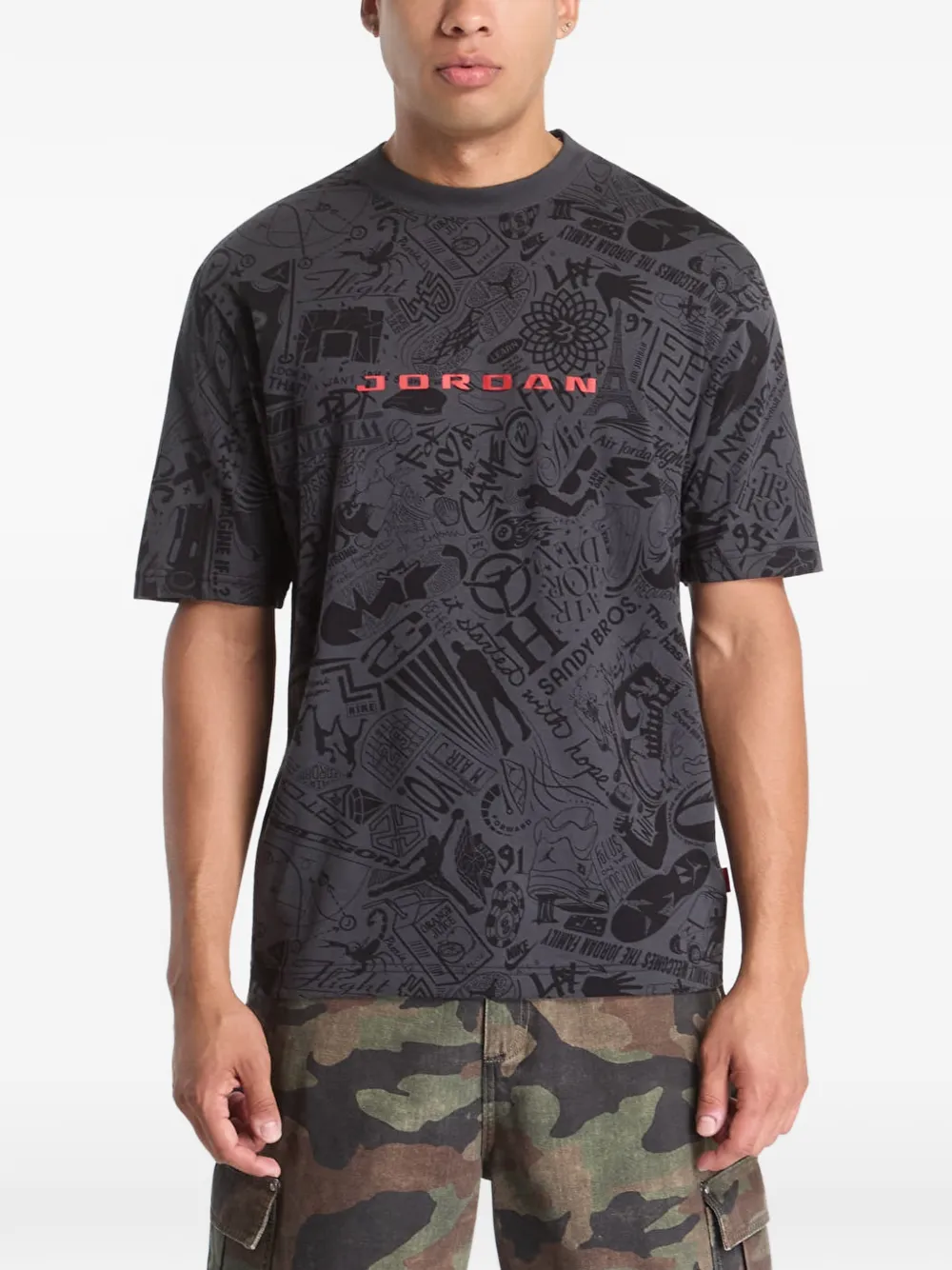 Jordan Brooklyn T-shirt met print Zwart