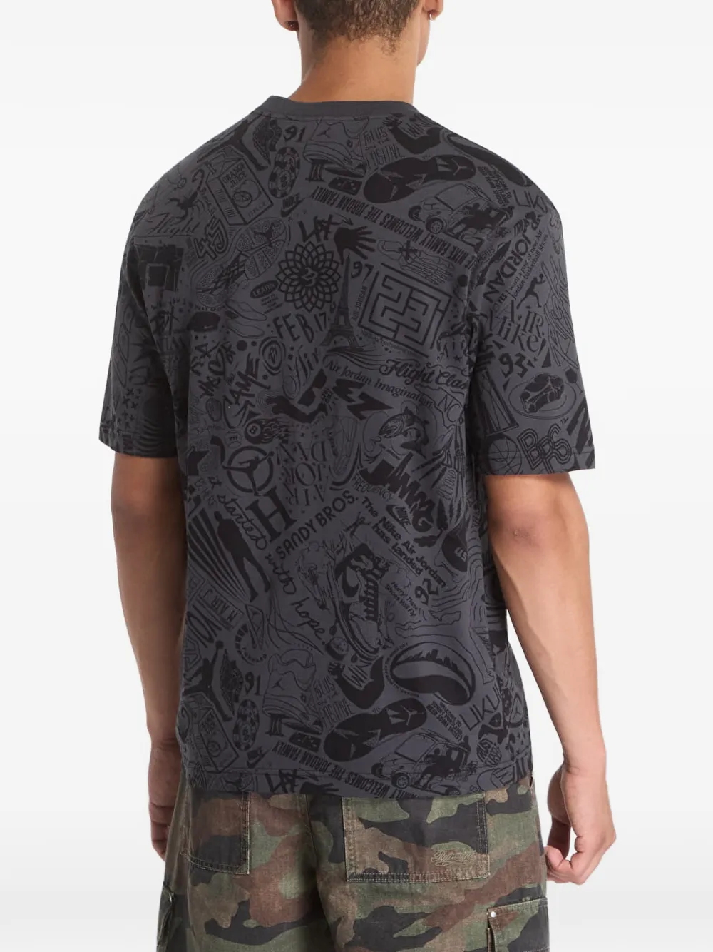 Jordan Brooklyn T-shirt met print Zwart