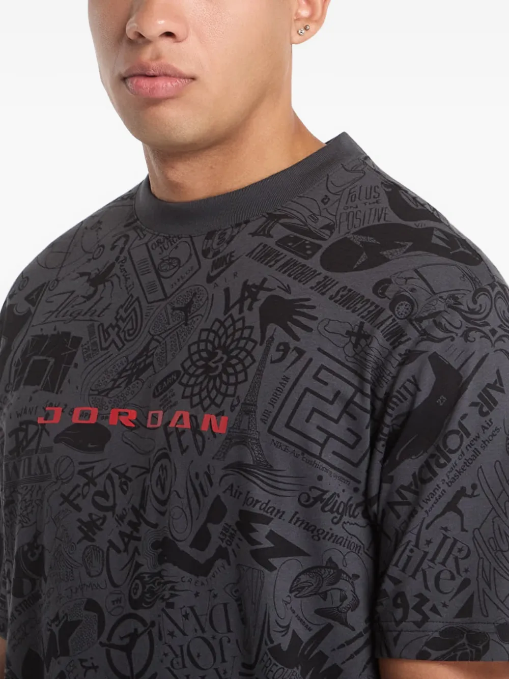 Jordan Brooklyn T-shirt met print Zwart