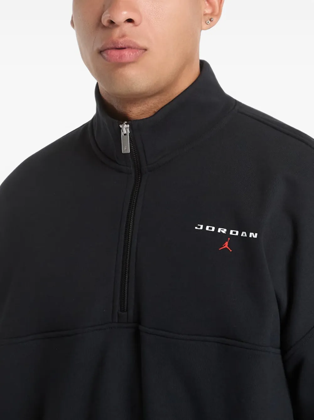 Jordan Flight fleece sweater met halve rits Zwart