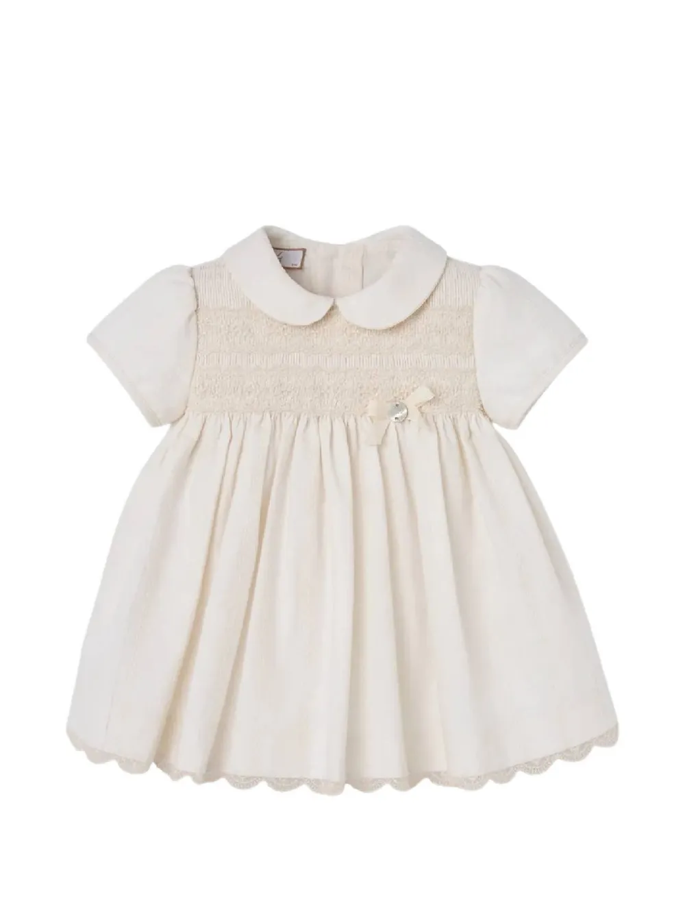 Paz Rodriguez Lua smocked dress and bloomers set Beige