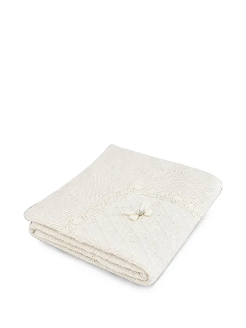 Paz Rodriguez lace-trim knitted shawl