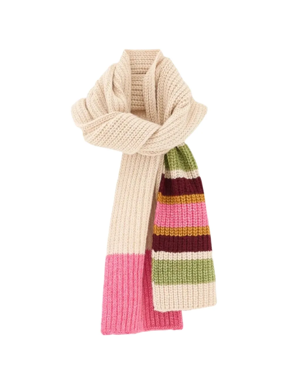 Bellerose Kids Deto ribbed-knit scarf - Toni neutri