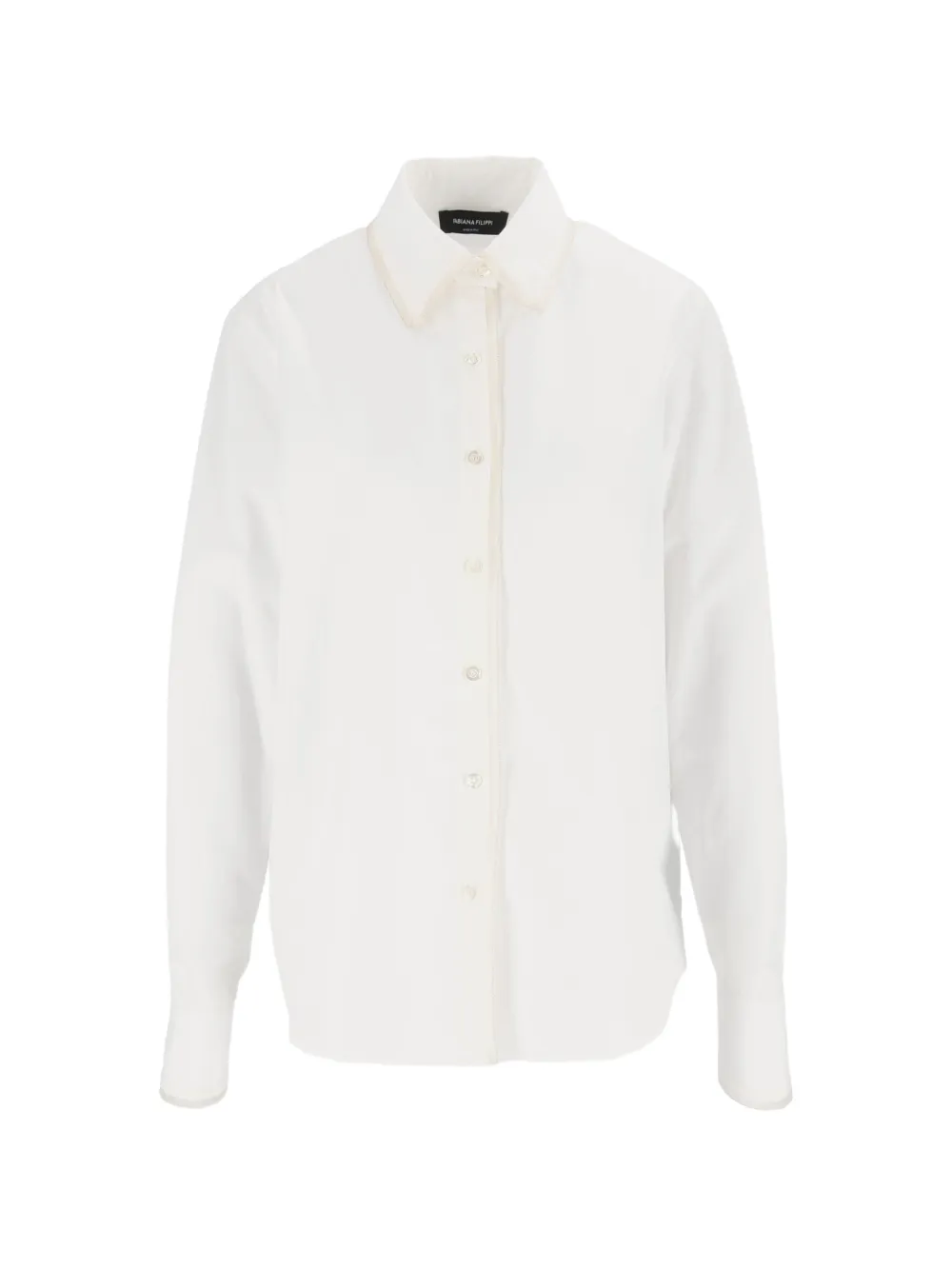 Fabiana Filippi ulle-trim poplin shirt - Bianco