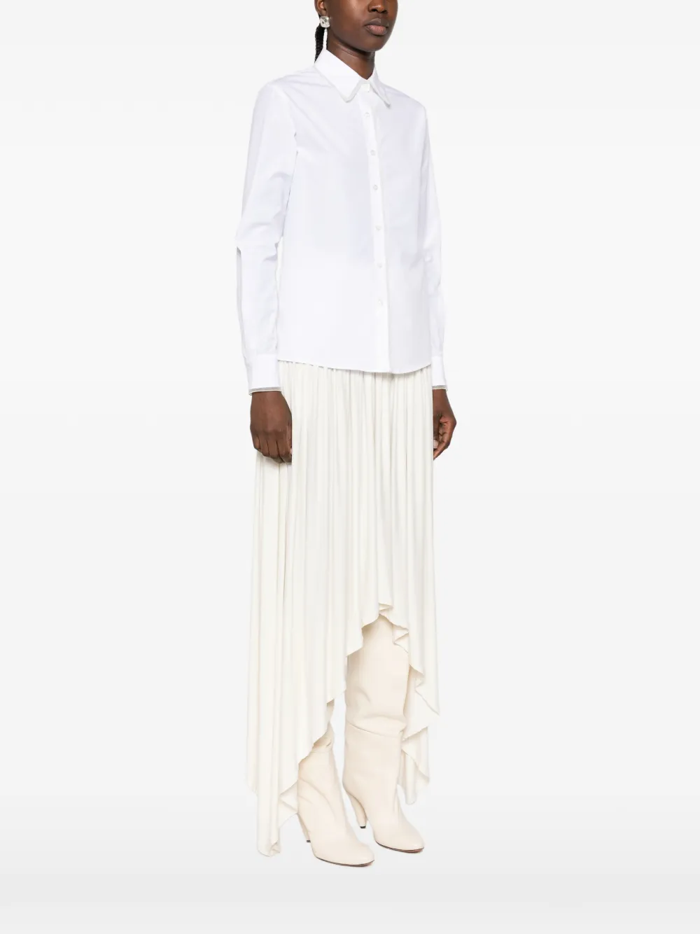 Fabiana Filippi Popeline blouse met afwerking Wit