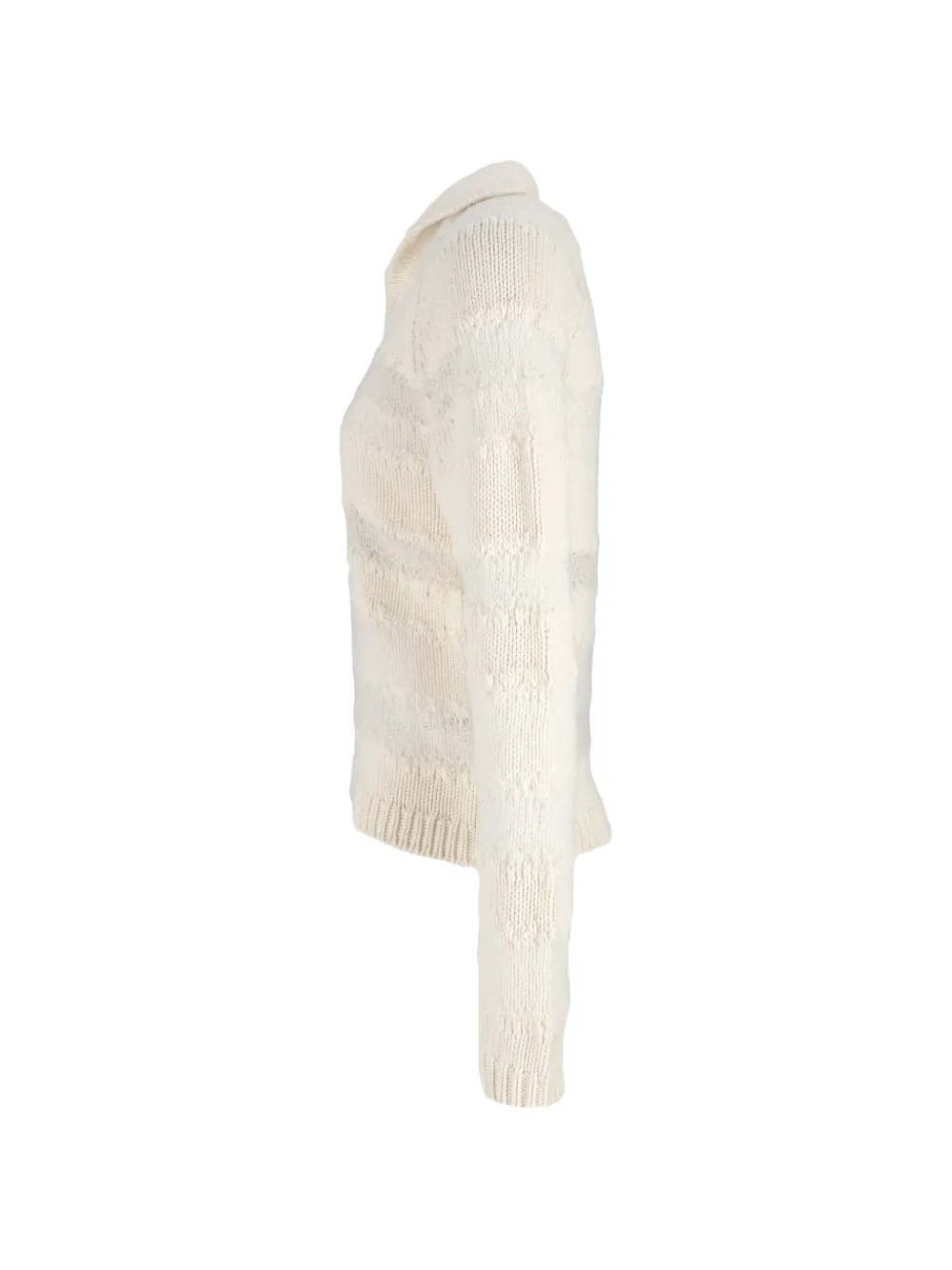 Fabiana Filippi sequin-embellished striped sweater Beige