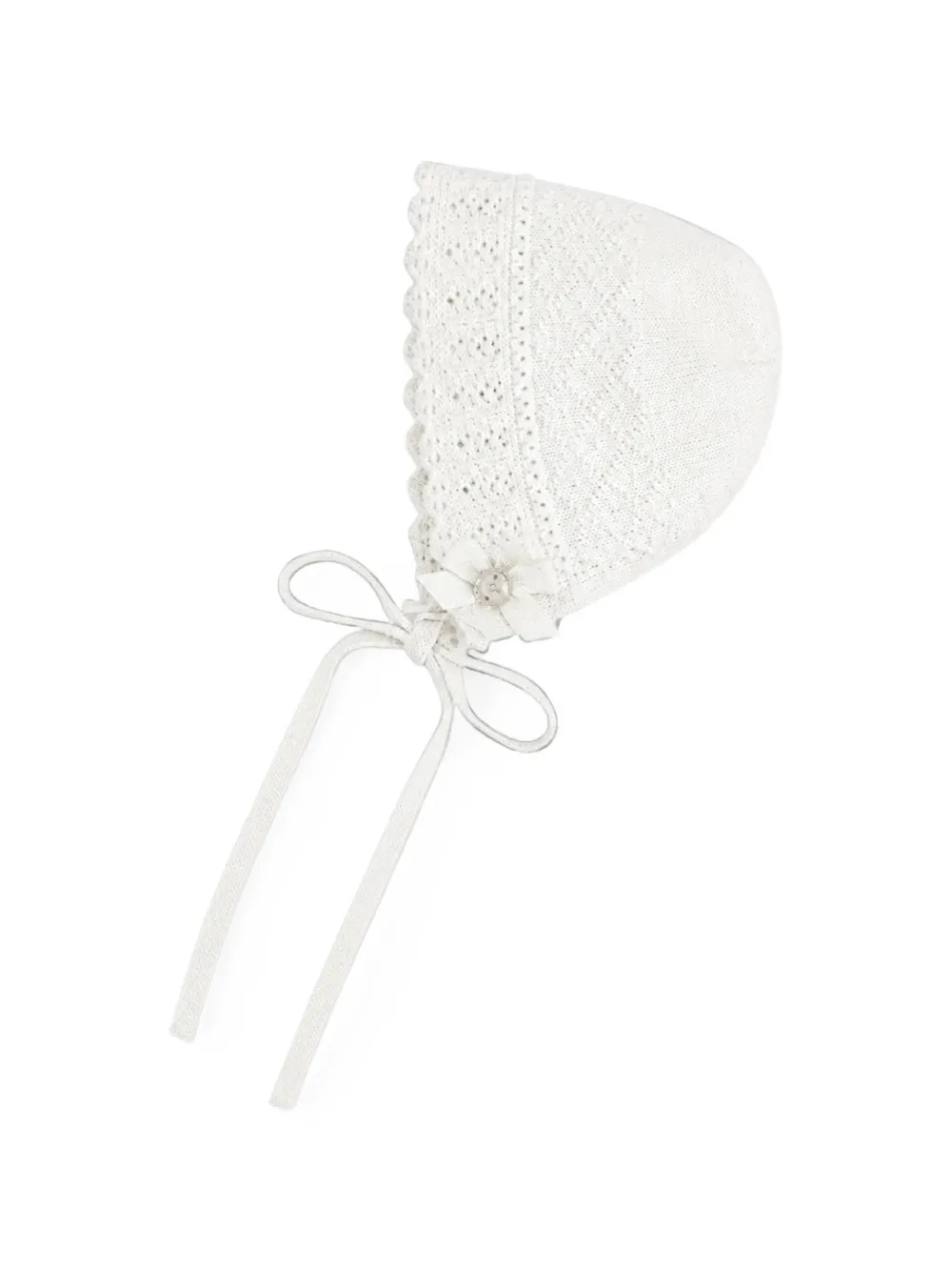 Paz Rodriguez pointelle-knit bonnet - Toni neutri