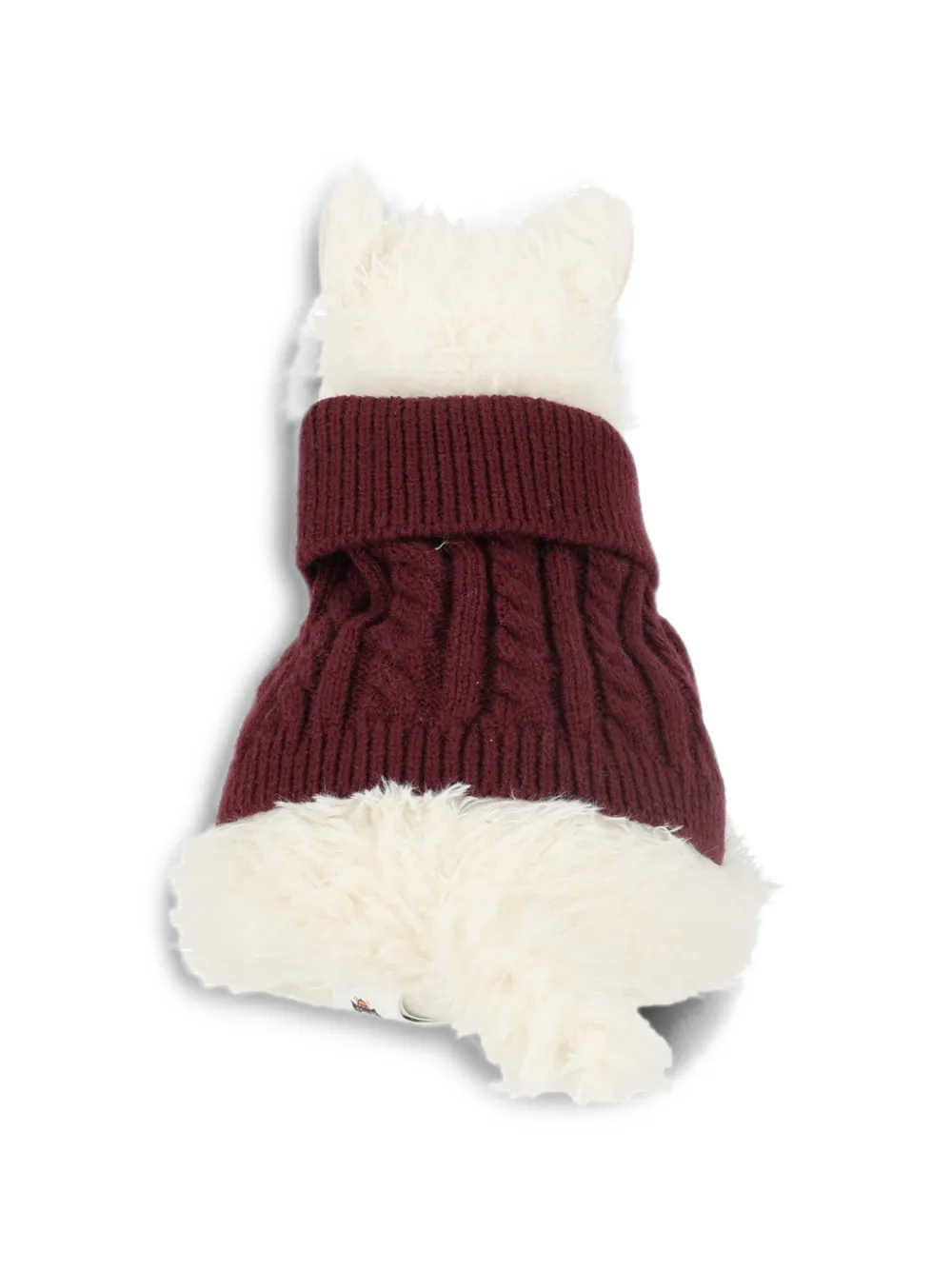 Jellycat Munro Scottie Dog knuffel met kabelgebreide trui Wit