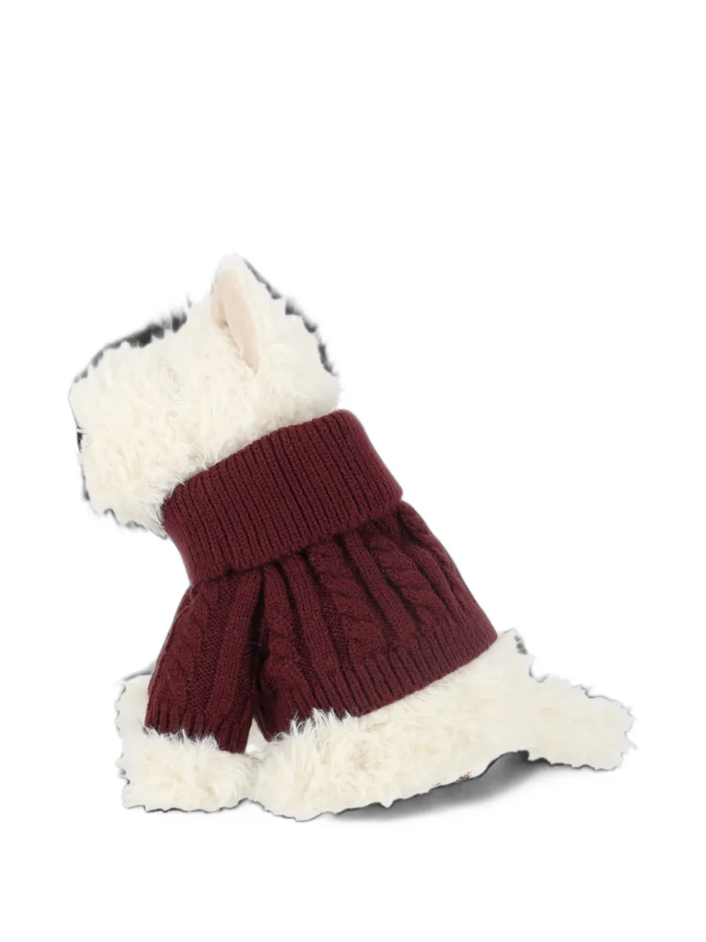 Jellycat Munro Scottie Dog knuffel met kabelgebreide trui Wit