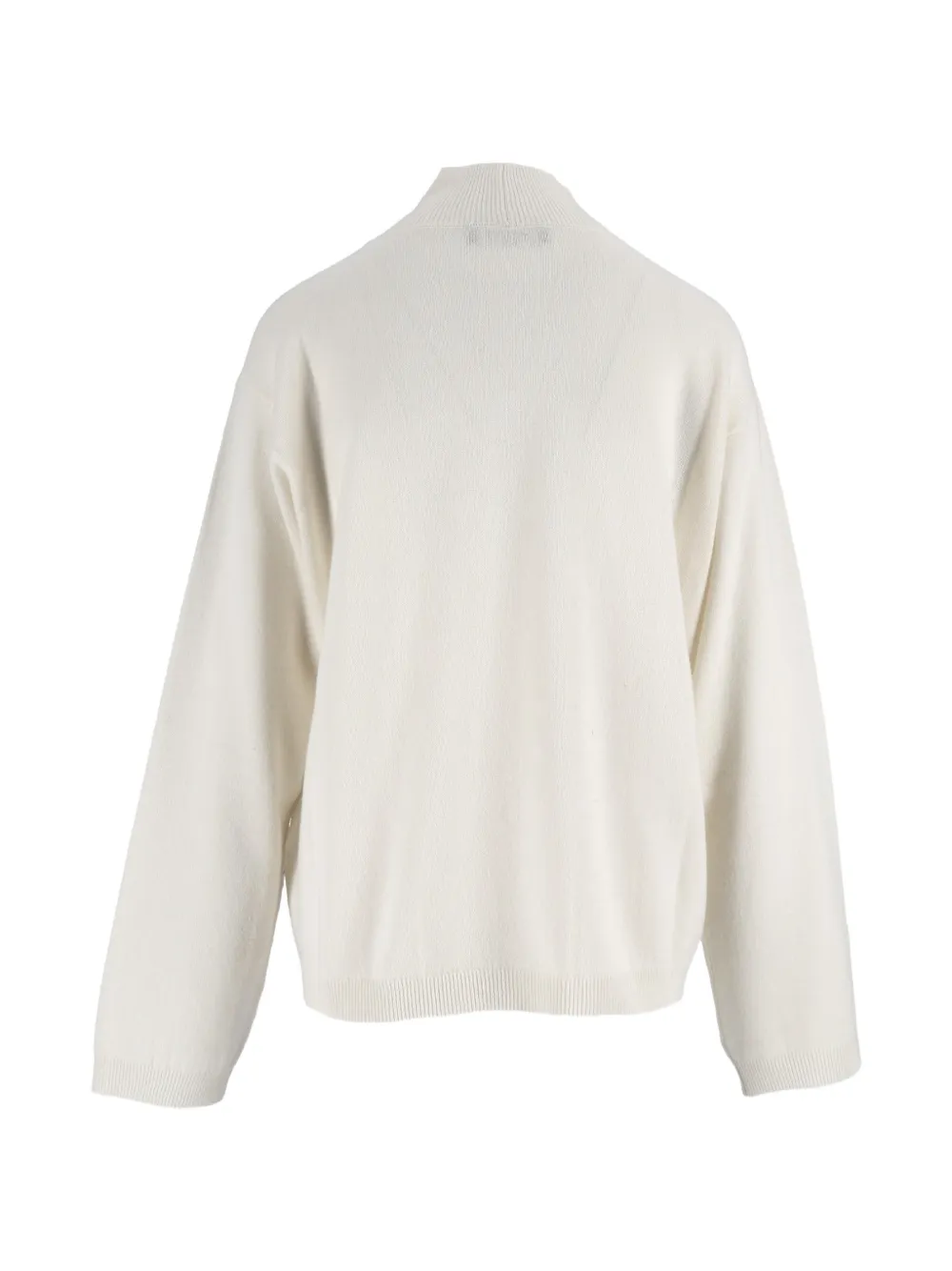 Fabiana Filippi Trui met hoge hals en franje Beige