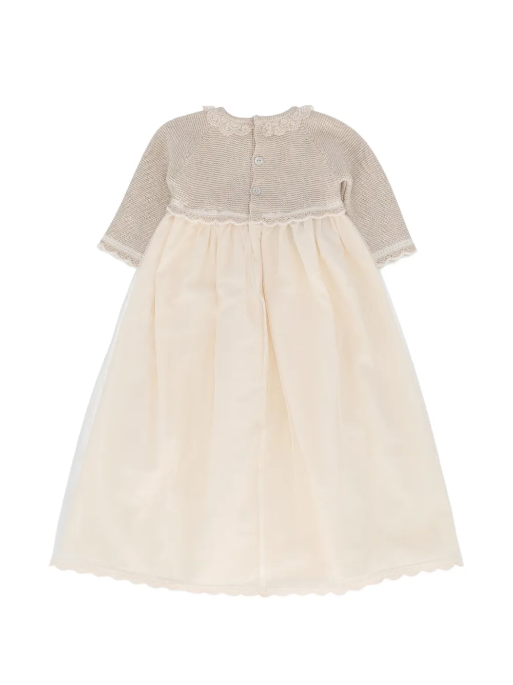 Paz Rodriguez Lua gebreide jurk met kanten afwerking Beige