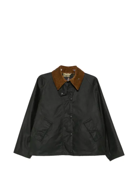 Barbour corduroy-collar waxed jacket