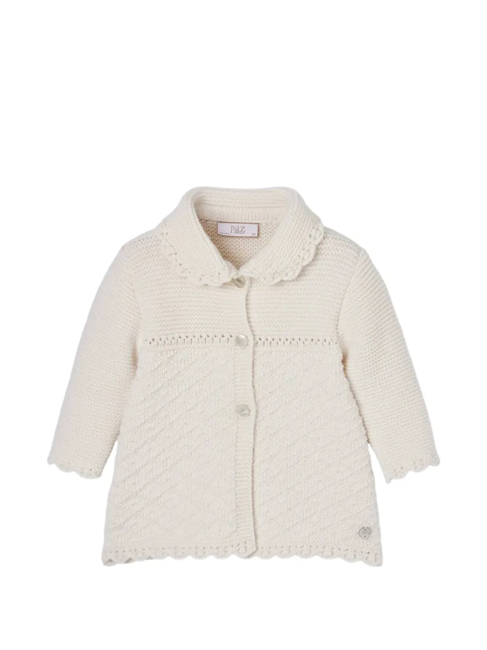 Paz Rodriguez scalloped-trim knit coat - Toni neutri