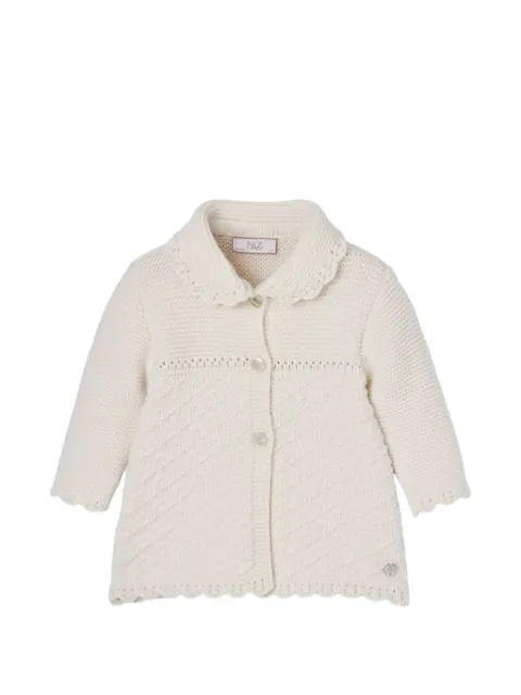 Paz Rodriguez scalloped-trim knit coat